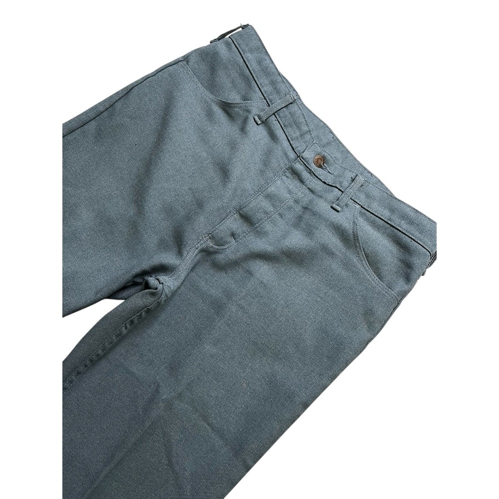 Wrangler Pants Mens 36x30 Blue Regular Fit Vintage Western Polyester Trousers - Picture 2 of 9